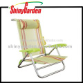 Chaise extérieure en aluminium de détente, chaise de plage avec l&#39;oreiller